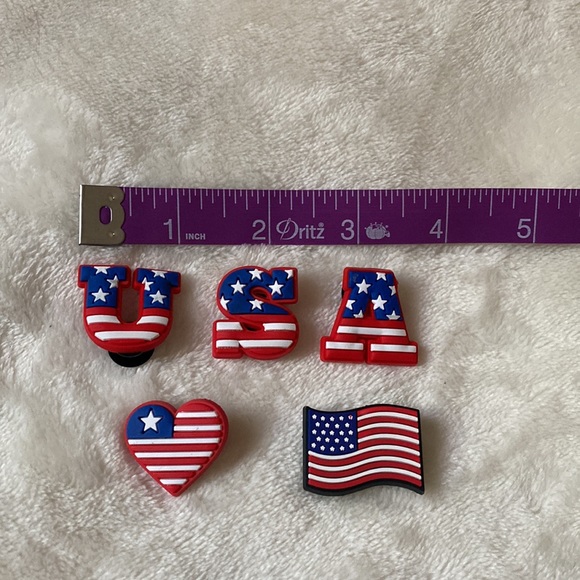 Set of 5 Patriotic America Charms for Shoes NEW IN PACKAGE 🇺🇸 - Picture 4 of 4